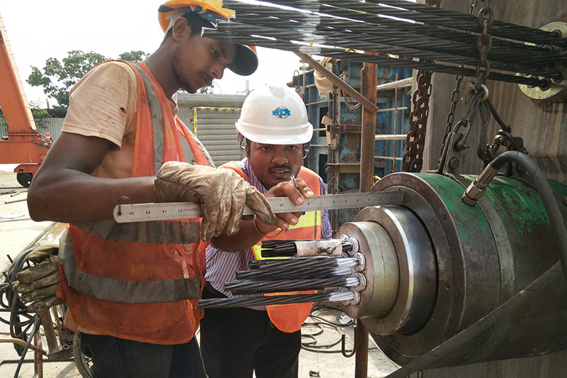 海外工程事业部-斯里兰卡预应力张拉数据测量